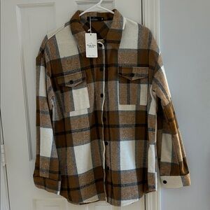 Trendy Queen Plaid flannel Shacket